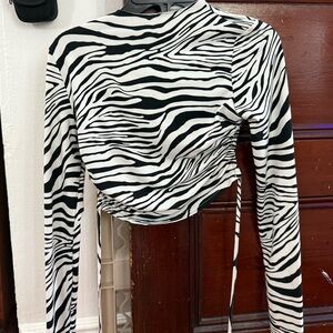 Zebra Print Long Sleeve Top
